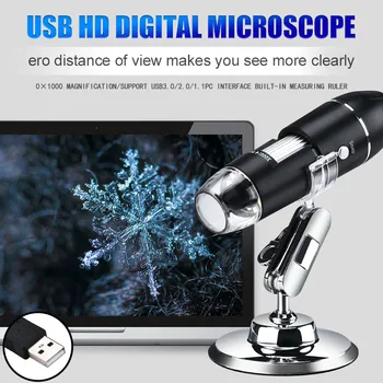 Portabil HD 1600X 2MP cu Zoom, Microscop cu 8 LED-uri Micro USB, Digitale, Portabile Lupa Camera Endoscop