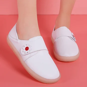 SNURULAN pantofi pentru Femei pantofi de culoare solidă asistenta cârlig & bucla de pantofi albi femei albe plate spital pantofi de lucru