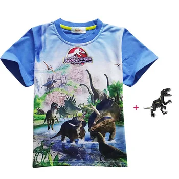 Băieții de Desene animate T-Shirt Jurassic 2 haine Copii Lumea Jurassic Dinozaur imprimare tricou garcon topuri Băieți Copii Haine cu Maneci Scurte