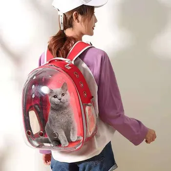 Noul Purtător de Companie Rucsac Sac Pisica în aer liber rucsac de Călătorie pentru câine Respirabil Portabil Dublu Umăr Spațiu Animale de companie Rucsaci