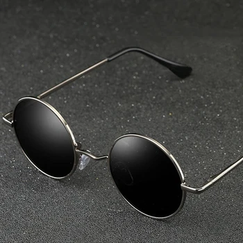 Dokly Brand Nou Spectacol de Moda Stil Real Polarizat ochelari de Soare Vintage Rotund ochelari de Soare UV400 Negru Lentile