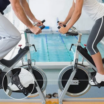 2 Perechi de Biciclete Pedala Bretele Reglabile Lungime Universal Pedale Curele pentru Filare Ciclu de Exercițiu Acasă sau sala de Sport Durabil cu Bicicleta Înlocui