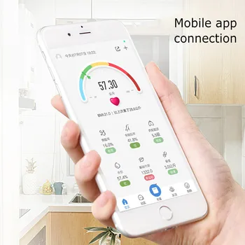 Smart Body Fat Scale Wireless Scară Greutate Compoziția Corpului Analizor Digital cu LED-uri Cu Smartphone App Bluetooth Reîncărcabil