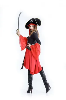 1set/lot Pirat Costume de Performanță Sexy Adult Costum de Halloween Rochie de femeie poliester costum de pirat