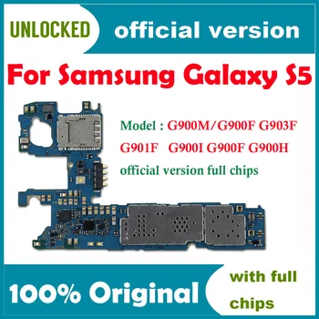 Original Deblocat pentru Samsung S5 G900I G900F G900H Placa de baza UE Versiunea pentru Samsung Galaxy S5 G900F Placa de baza cu Chips-uri
