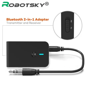 Bluetooth 5.0 Emisie-recepție APTX Wireless Adapter 2 in 1 Audio latență Scăzută Transmițător de 3,5 MM Aux Jack pentru Masina de TV, PC, Telefon Inteligent