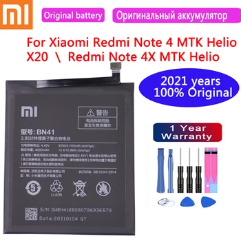 2021 Original Inlocuire Baterie BN41 4100mAh pentru Xiaomi Redmi Note 4 MTK Helio X20 Redmi Notă 4X MTK Helio X20 Bateria