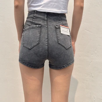 Vintage sexy mini pantaloni scurți de înaltă talie femei prada pantaloni scurți din denim negru mujer feminino jean pantaloni scurți femei vara 2019