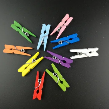 100BUC Mini Colorate din Lemn Clipuri pentru Fotografie Clipuri Clothespin Hârtie Peg Pin Ambarcațiunile de Decorare Clipuri Cuie de Nunta de Decorare 30X4MM