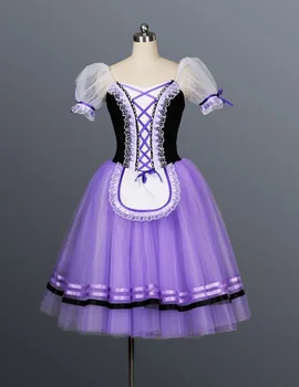 Lung rochie de balet Profesionist țăran balet Giselle Balet Romantice violet Țăran Pas de Deux La Fille Mal Gardee